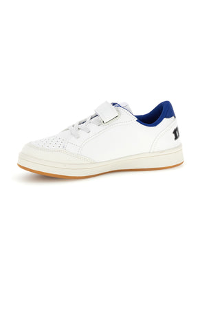 Sneakers bianco con strappi e inserti blu Mkids MJ6006