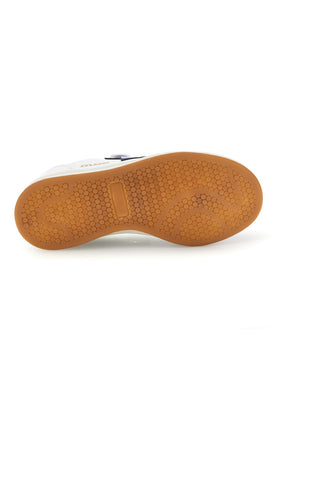 Sneakers bianco con strappi e inserti blu Mkids MJ6006