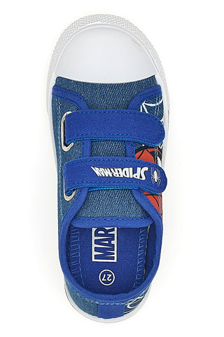 Blaue Stoffschuhe mit Lichtern und Riemen Spiderman R1310638T