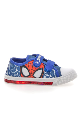 Blaue Stoffschuhe mit Lichtern und Riemen Spiderman R1310638T