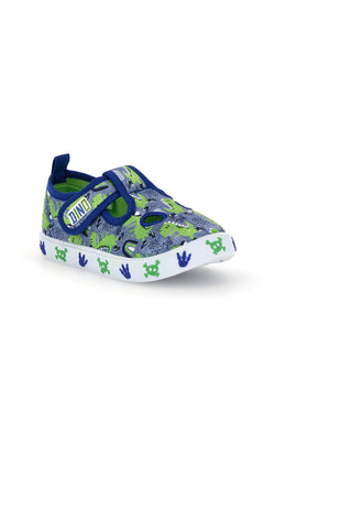 Blaue Dinosaurier Druck vorne perforierte Sandalen S8020233T
