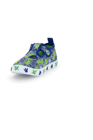Blaue Dinosaurier Druck vorne perforierte Sandalen S8020233T