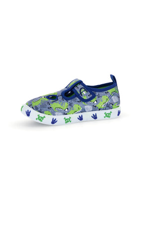 Blaue Dinosaurier Druck vorne perforierte Sandalen S8020233T