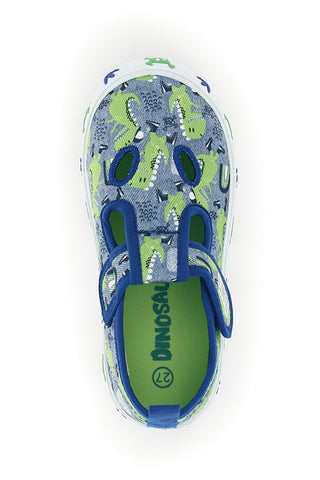 Blaue Dinosaurier Druck vorne perforierte Sandalen S8020233T