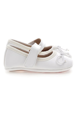 Ballerine bianche con fiocco e cinturino Grazie girl 392602S
