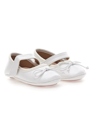 Ballerine bianche con fiocco e cinturino Grazie girl 392602S