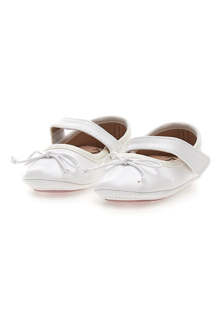 Ballerine bianche con fiocco e cinturino Grazie girl 392602S