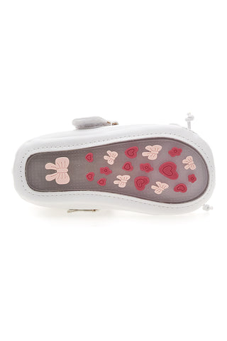 Ballerine bianche con fiocco e cinturino Grazie girl 392602S