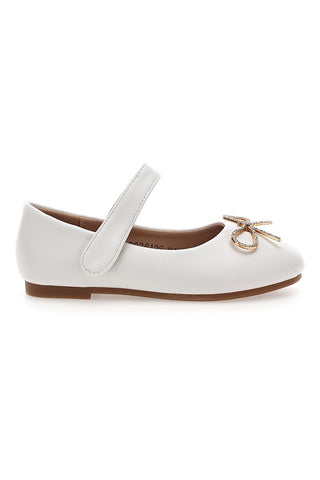 Weiße Ballerinas mit goldener Schleife Thank you girl 392613S