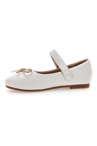Weiße Ballerinas mit goldener Schleife Thank you girl 392613S