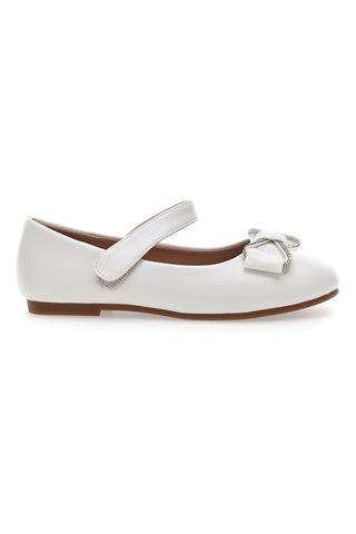 Weiße Ballerinas mit Zierschleife Thank you girl 392612S