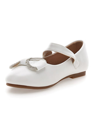 Weiße Ballerinas mit Zierschleife Thank you girl 392612S