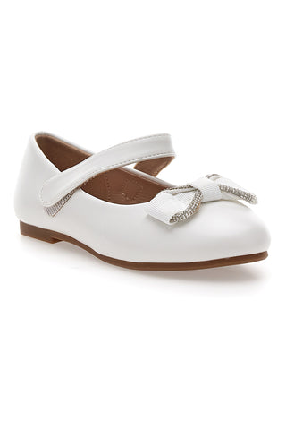 Ballerine bianche con fiocco frontale Grazie girl 392612S
