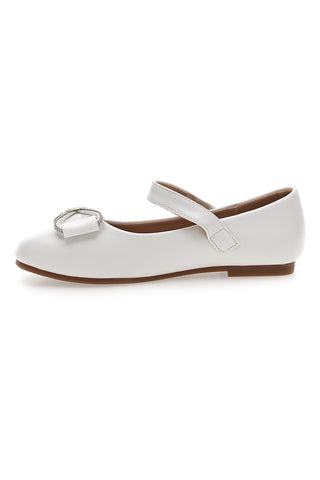 Ballerine bianche con fiocco frontale Grazie girl 392612S