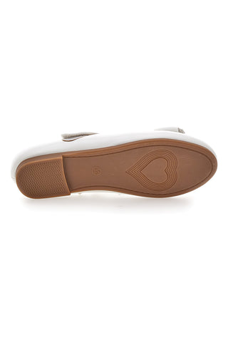 Ballerine bianche con fiocco frontale Grazie girl 392612S
