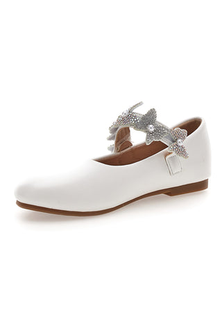 Ballerine bianche con cinturino gioiello Grazie girl 392609S