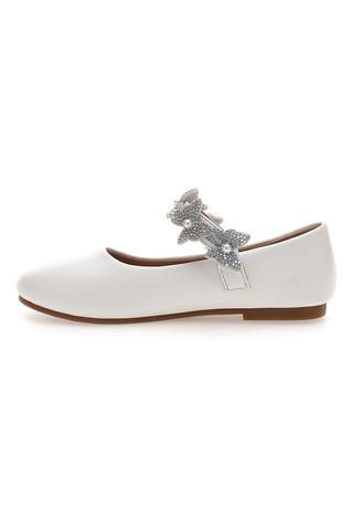 Ballerine bianche con cinturino gioiello Grazie girl 392609S