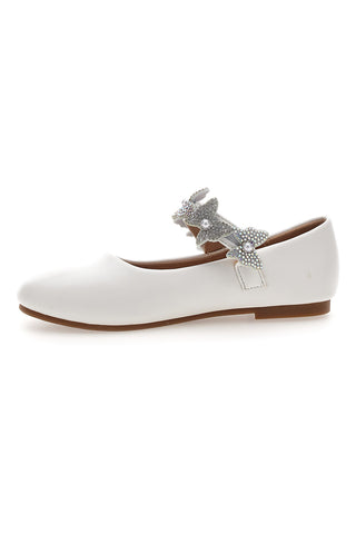 Ballerine bianche con cinturino fiocchi gioiello Grazie girl 392609S