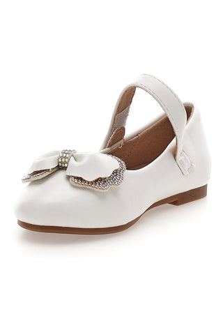Weiße Ballettschuhe mit Regenbogen Schleife Dankeschön Mädchen 392608S