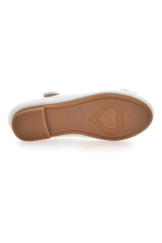 Ballerine bianche con fiocco arcobaleno Grazie girl 392608S