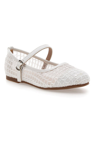 Ballerine bianche traforate con cinturino Grazie girl 392610S