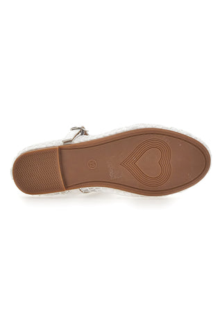 Weiße perforierte Ballerinas mit Riemen Thank you girl 392610S