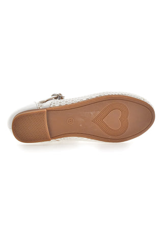 Ballerine bianche traforate con cinturino incrociato Grazie girl 392611S