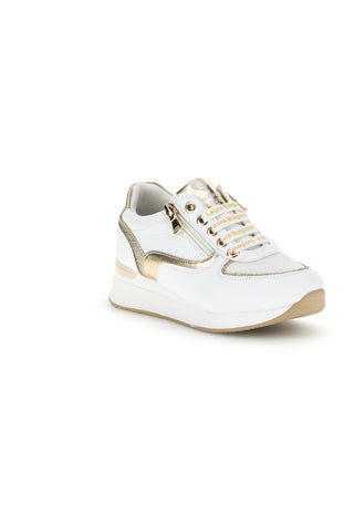 Sneakers bianche con dettagli dorati platform Laura Biagiotti 8481C9758