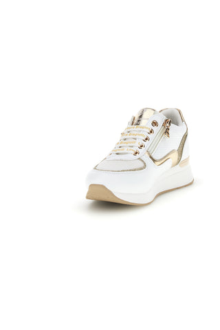 Sneakers bianche con dettagli dorati platform Laura Biagiotti 8481C9758