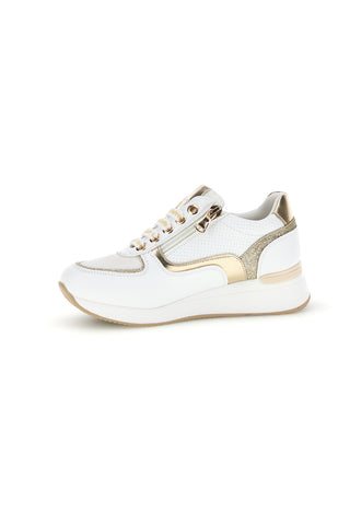Sneakers bianche con dettagli dorati platform Laura Biagiotti 8481C9758