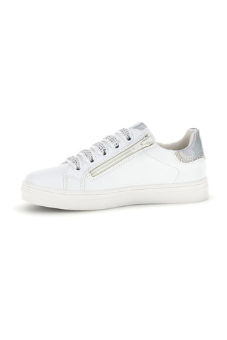 Weiße Turnschuhe mit Schnürsenkeln und Reißverschluss Laura Biagiotti L9875C9759