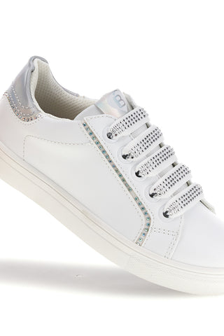 Weiße Turnschuhe mit Schnürsenkeln und Reißverschluss Laura Biagiotti L9875C9759