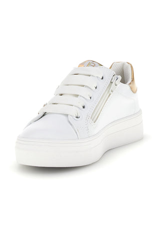 Weiße Turnschuhe mit Blumen und goldenen Einsätzen Laura Biagiotti L9858C9760