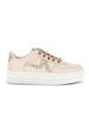 Beige Turnschuhe mit Blumen und Plateausohle Laura Biagiotti L9952C9761
