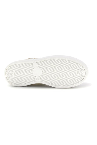 Beige Turnschuhe mit Blumen und Plateausohle Laura Biagiotti L9952C9761