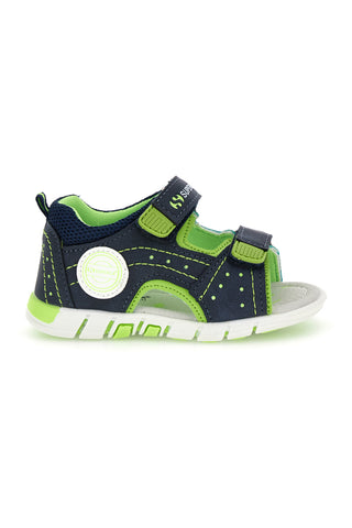 Sandali blu e verdi con strappi Superga S83U507
