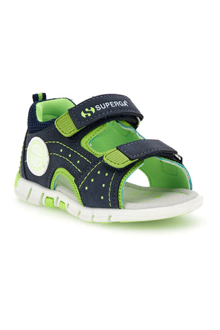 Sandali blu e verdi con strappi Superga S83U507