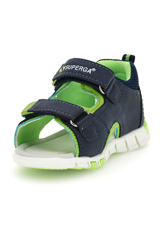 Sandali blu e verdi con strappi Superga S83U507