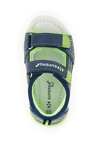 Sandali blu e verdi con strappi Superga S83U507