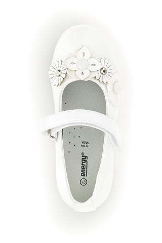 Ballerine Bianche con Applicazioni Floreali Energy E512
