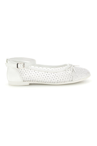 Ballerine bianco traforato cinturino regolabile Grazie girl 120568B