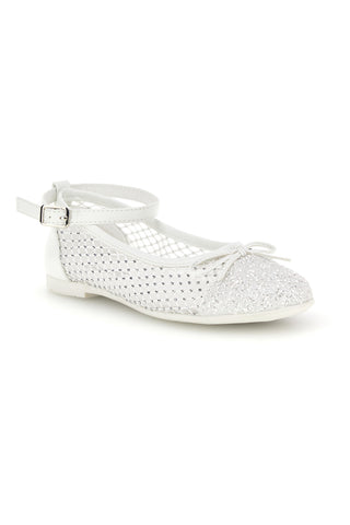 Ballerine bianco traforato cinturino regolabile Grazie girl 120568B
