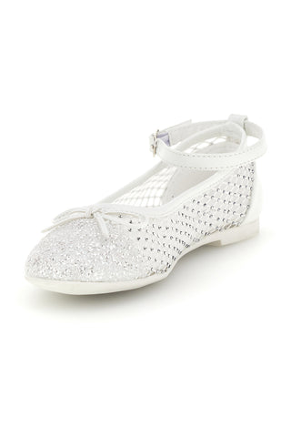 Ballerine bianco traforato cinturino regolabile Grazie girl 120568B