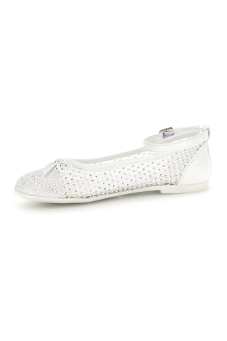 Ballerine bianco traforato cinturino regolabile Grazie girl 120568B