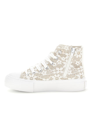 Sneakers Alte Beige con Pizzo Floreale Grazie girl 155727