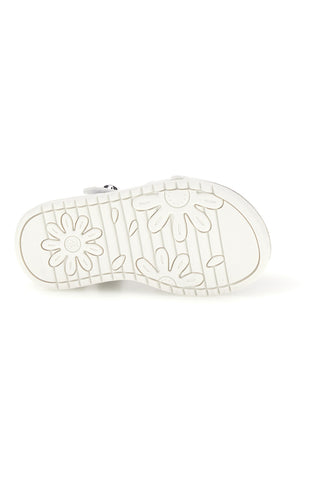 Sandalo Bianco con Applicazione Floreale e Strappo Grazie Girl 15018