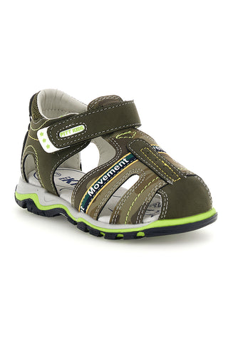 Sandali verde con chiusura a strappo Pitt kids 15111