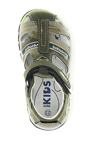 Sandali verde con chiusura a strappo Pitt kids 15111