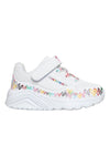 Sneakers bianche con platform Skechers Uno Lite Heart Craze