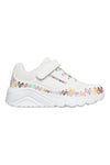 Sneakers bianche con platform Skechers Uno Lite Heart Craze
